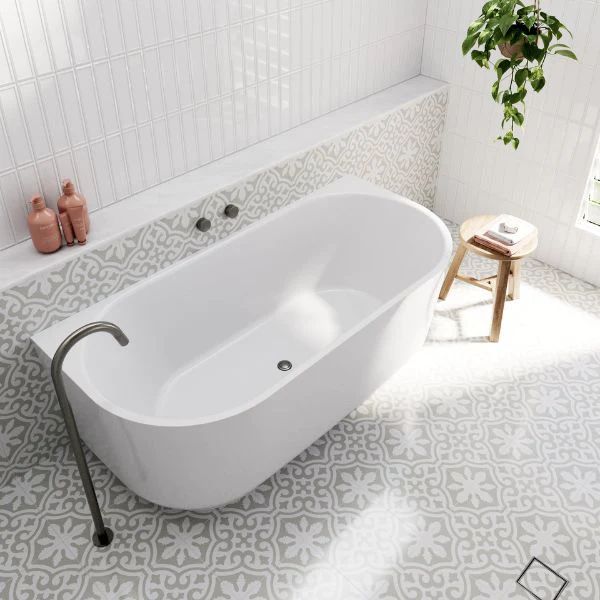 Bao Elegant 1700mm Back to Wall Bath in Gloss White