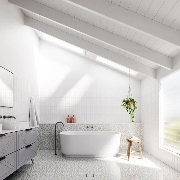 Bao Elegant 1700mm Back to Wall Bath in Gloss White