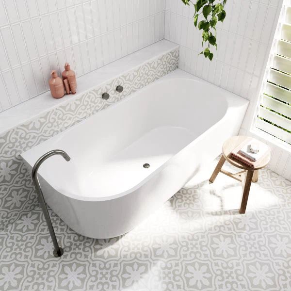 Bao Elegant 1500mm Back to Corner Bath in Matte White - Right Hand