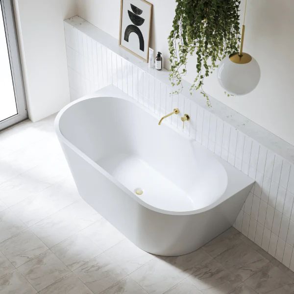 Bao Bon 1500mm Back to Wall Bath in Gloss White