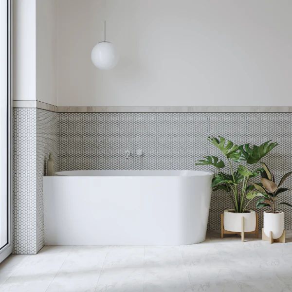 Bao Bon 1500mm Back to Corner Bath in Gloss White - Left Hand