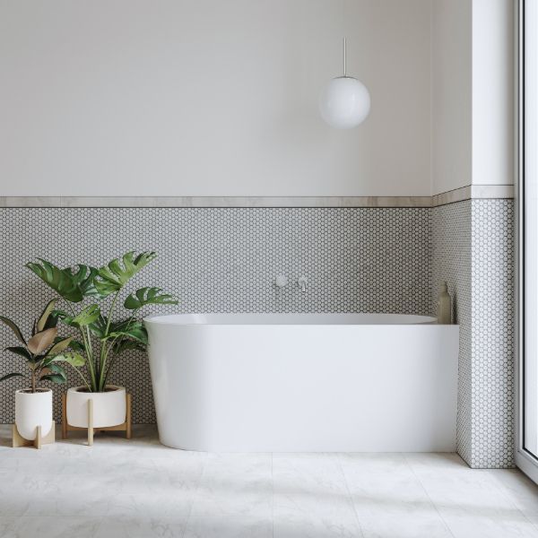 Bao Bon 1500mm Back to Corner Bath in Gloss White - Right Hand