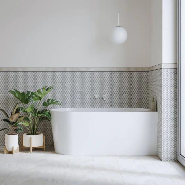 Bao Bon 1700mm Back to Corner Bath in Gloss White - Right Hand