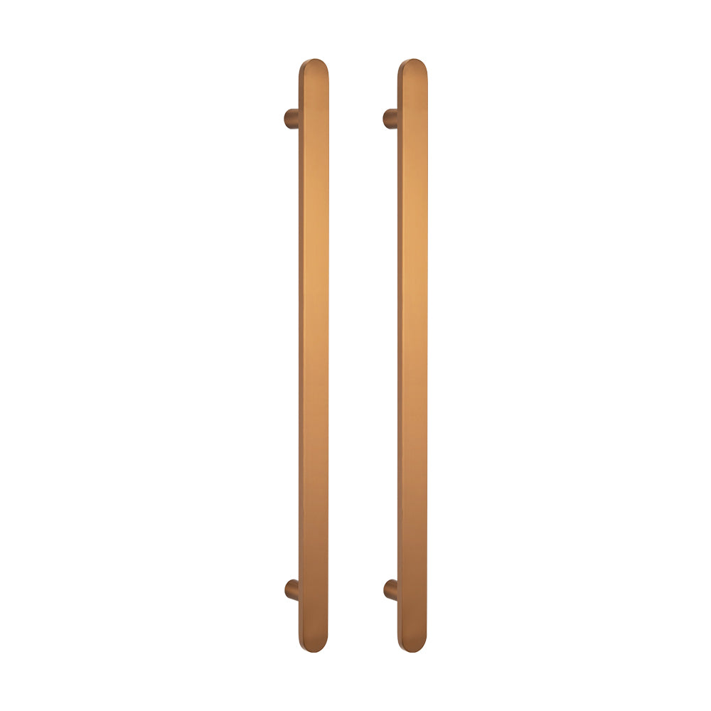 Radiant Heated Vertical Flat Bar Towel Rail 50 x 930mm - Brushed Bronze