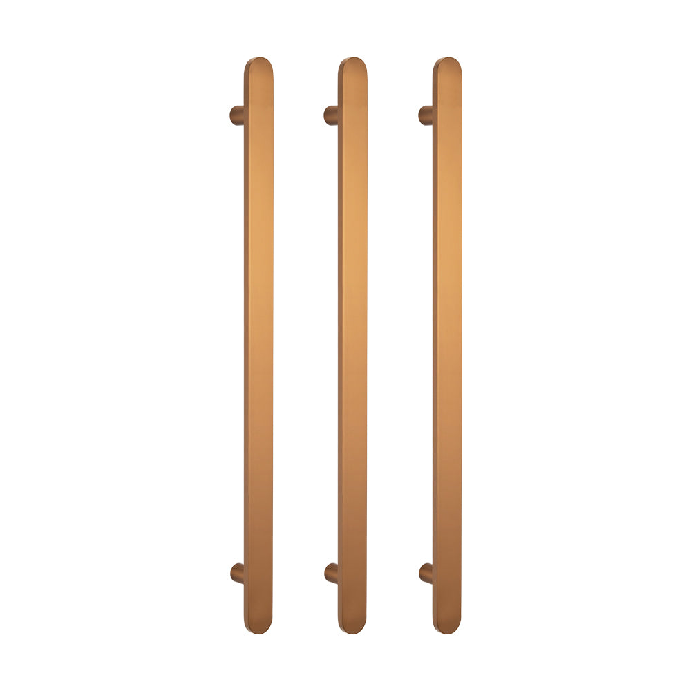 Radiant Heated Vertical Flat Bar Towel Rail 50 x 930mm - Brushed Bronze