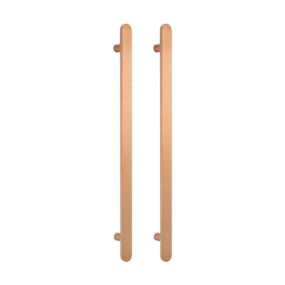 Radiant Heated Vertical Flat Bar Towel Rail 50 x 930mm - Brushed Copper