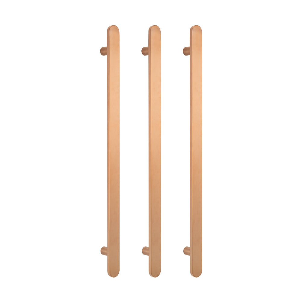 Radiant Heated Vertical Flat Bar Towel Rail 50 x 930mm - Brushed Copper