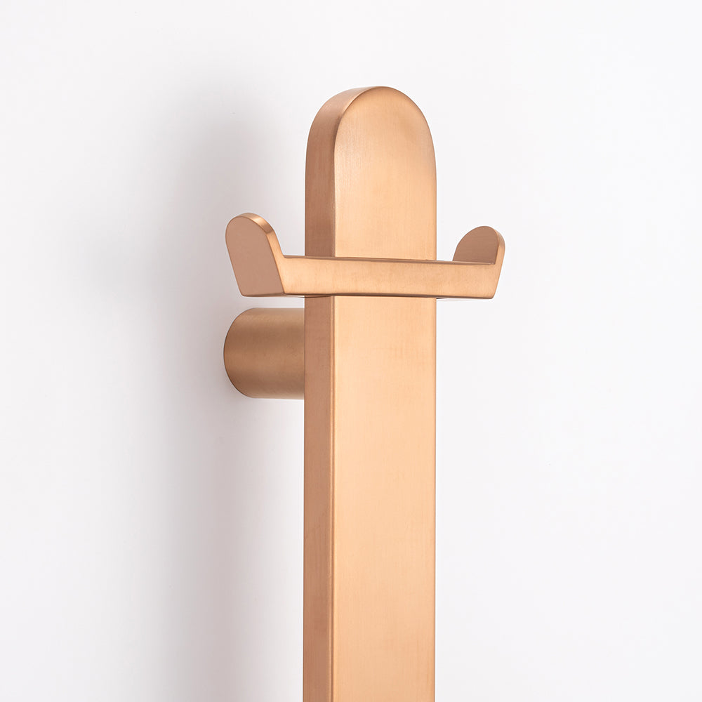 Radiant Heated Vertical Flat Bar Towel Rail 50 x 930mm - Brushed Copper