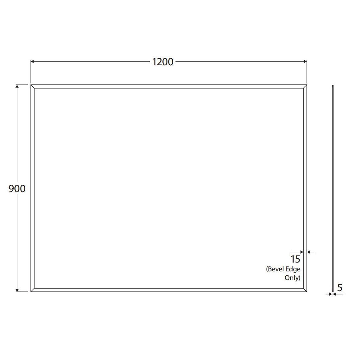 Pencil Edge 1200 x 900mm Rectangular Glue-On Mirror