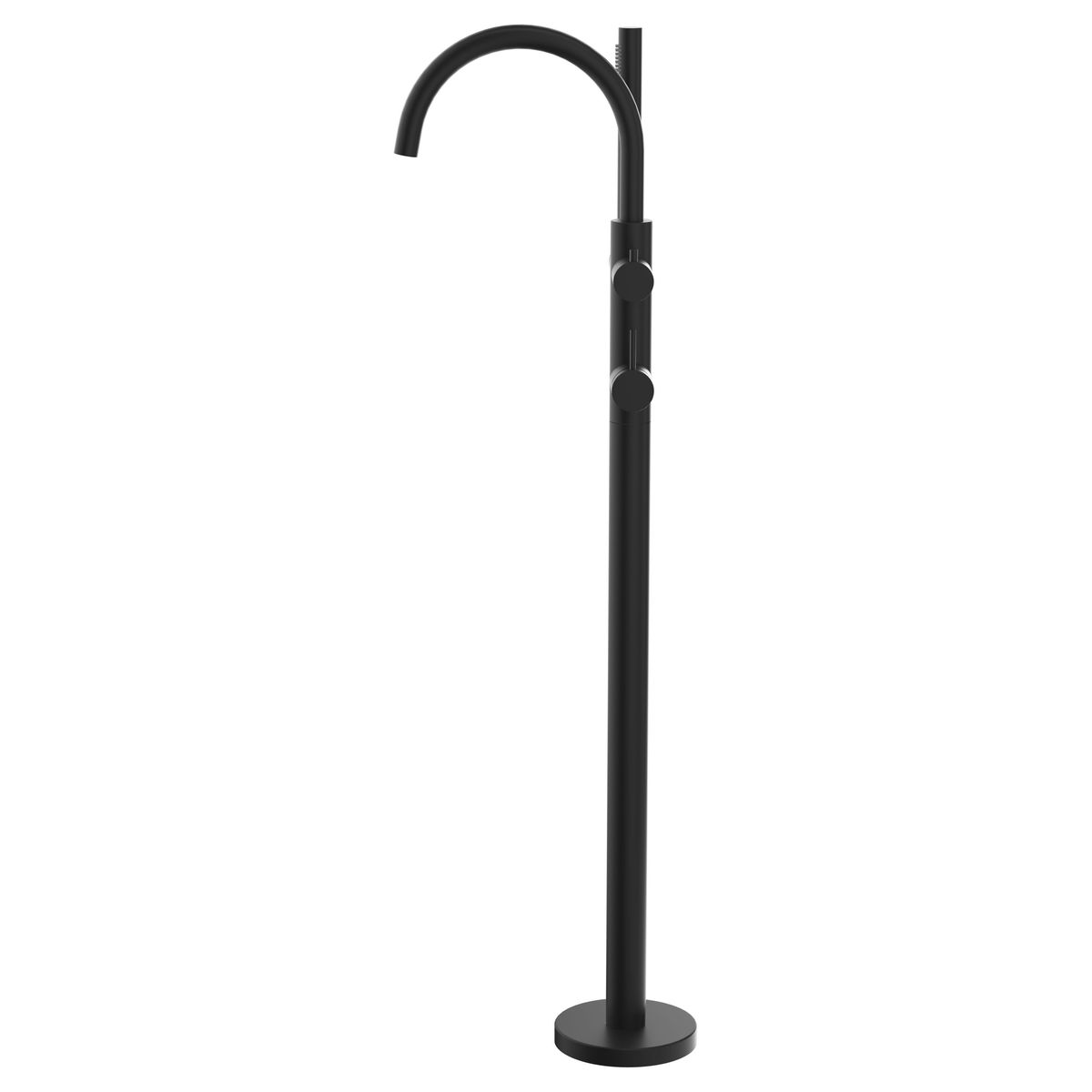 Mica Freestanding Bath Mixer with Hand Shower, Black