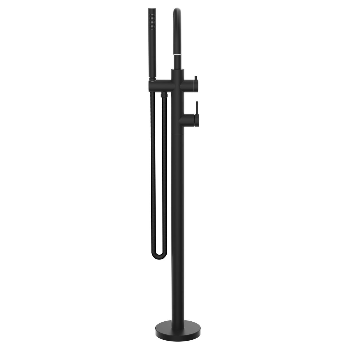 Mica Freestanding Bath Mixer with Hand Shower, Black