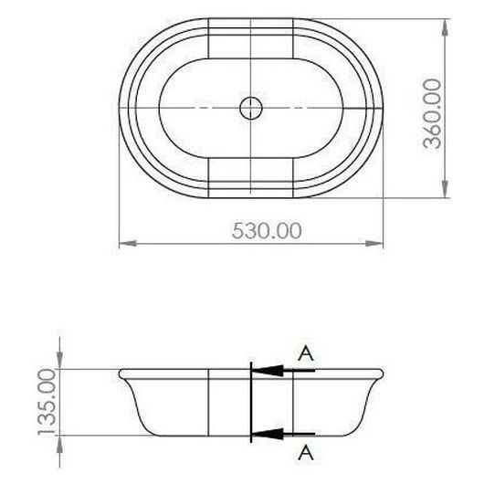 Blanche 53X36 Titancast Basin - Alice Blue