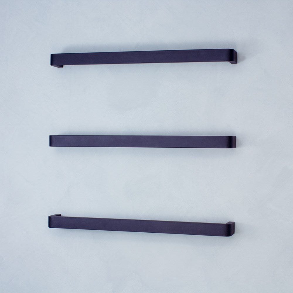 Single Square Bar With Rounded Ends Towel Rail BLK-VAIL-650 Matte Black