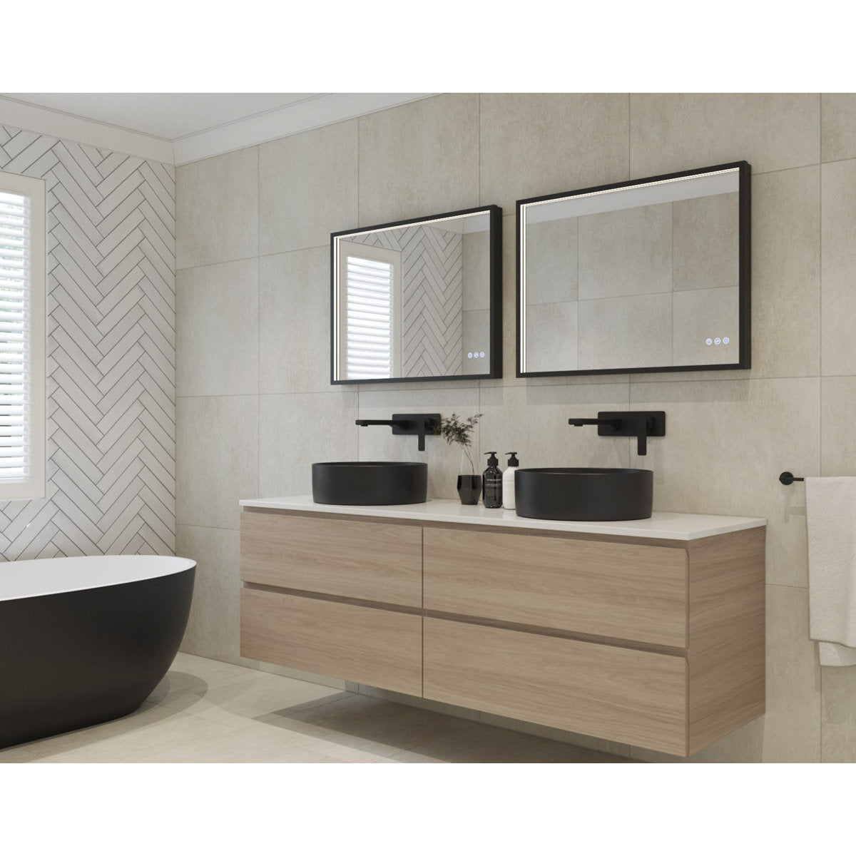 Euro Mirror ROEK - Black - 600 x 800mm LED Mirror