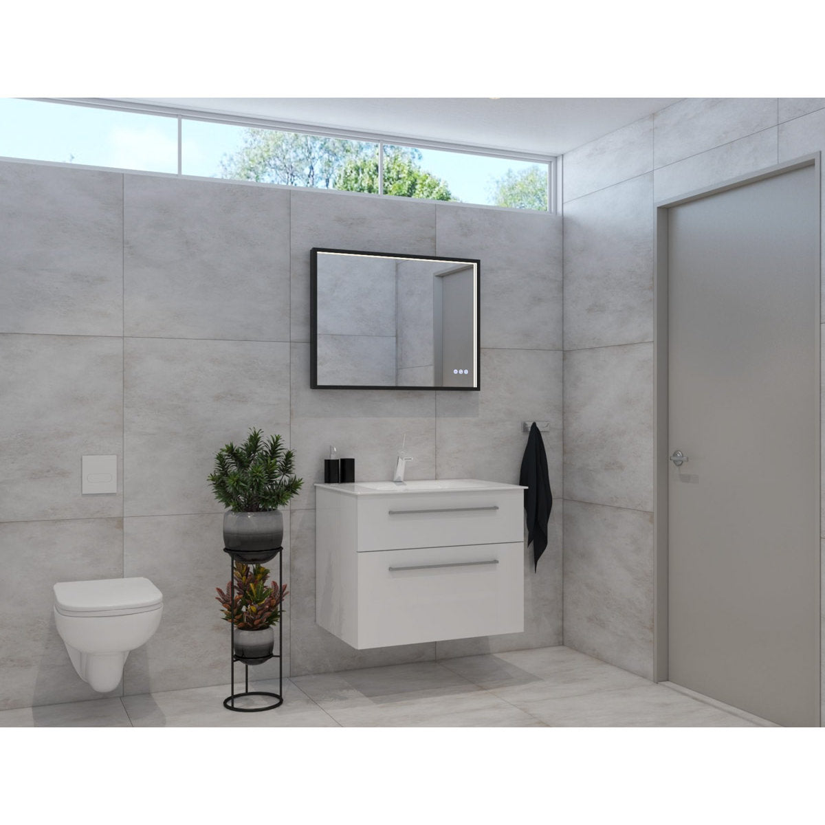 Euro Mirror ROEK - Black - 600 x 800mm LED Mirror