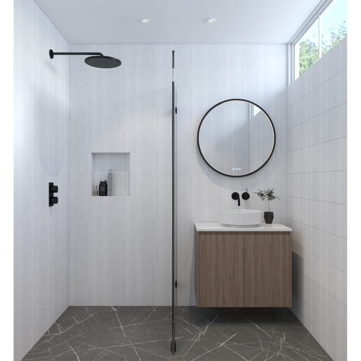 Euro Mirror OLEK - Black - 600mm LED Mirror
