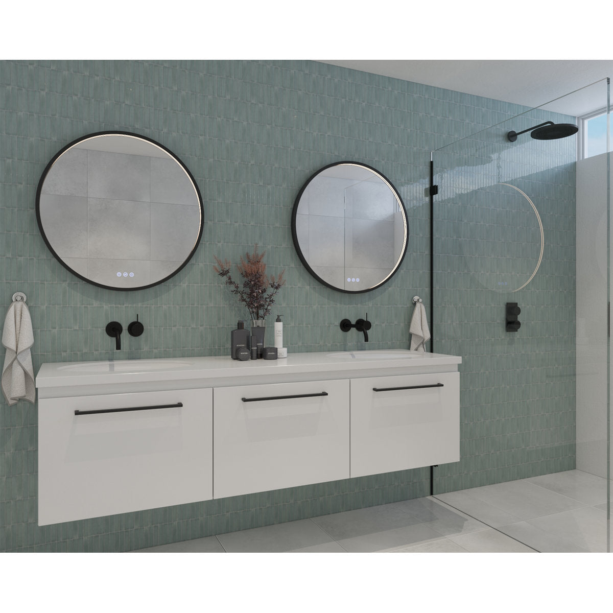 Euro Mirror OLEK - Black - 900mm LED Mirror