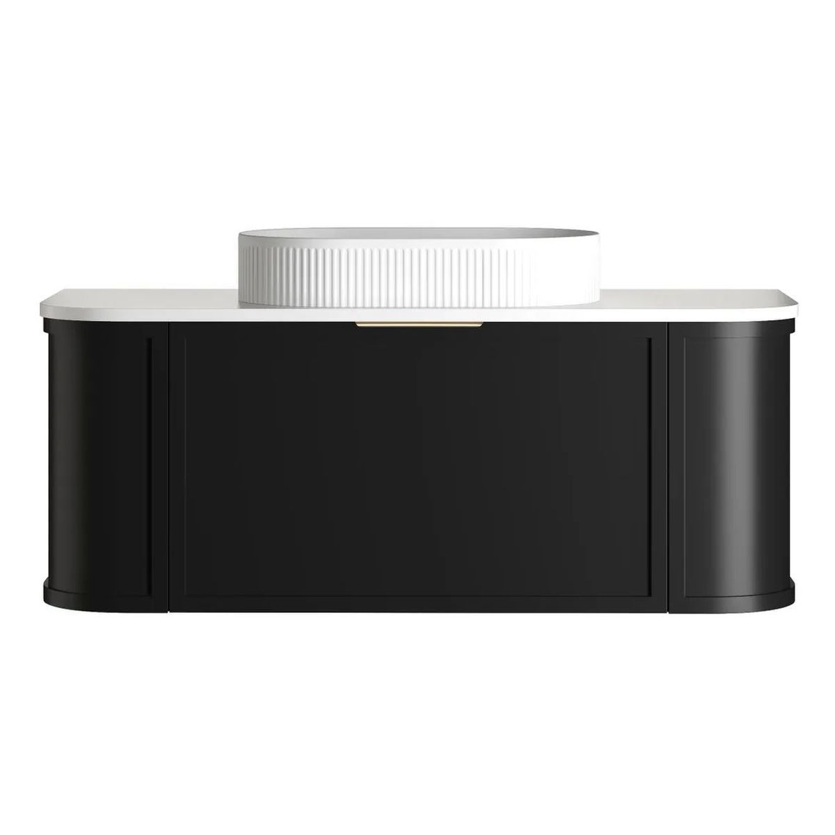 Hampshire 1200mm Satin Black Wall Hung Curve Vanity