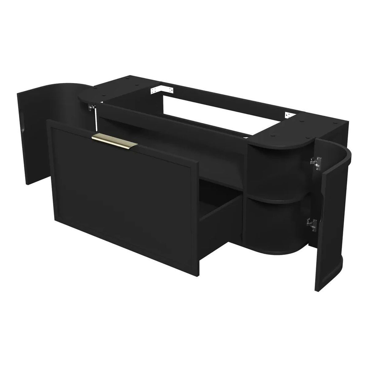 Hampshire 1200mm Satin Black Wall Hung Curve Vanity