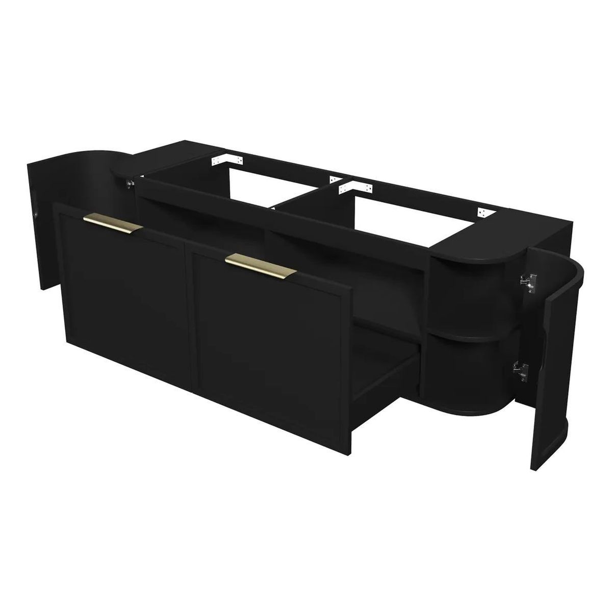 Hampshire 1500mm Satin Black Wall Hung Curve Vanity