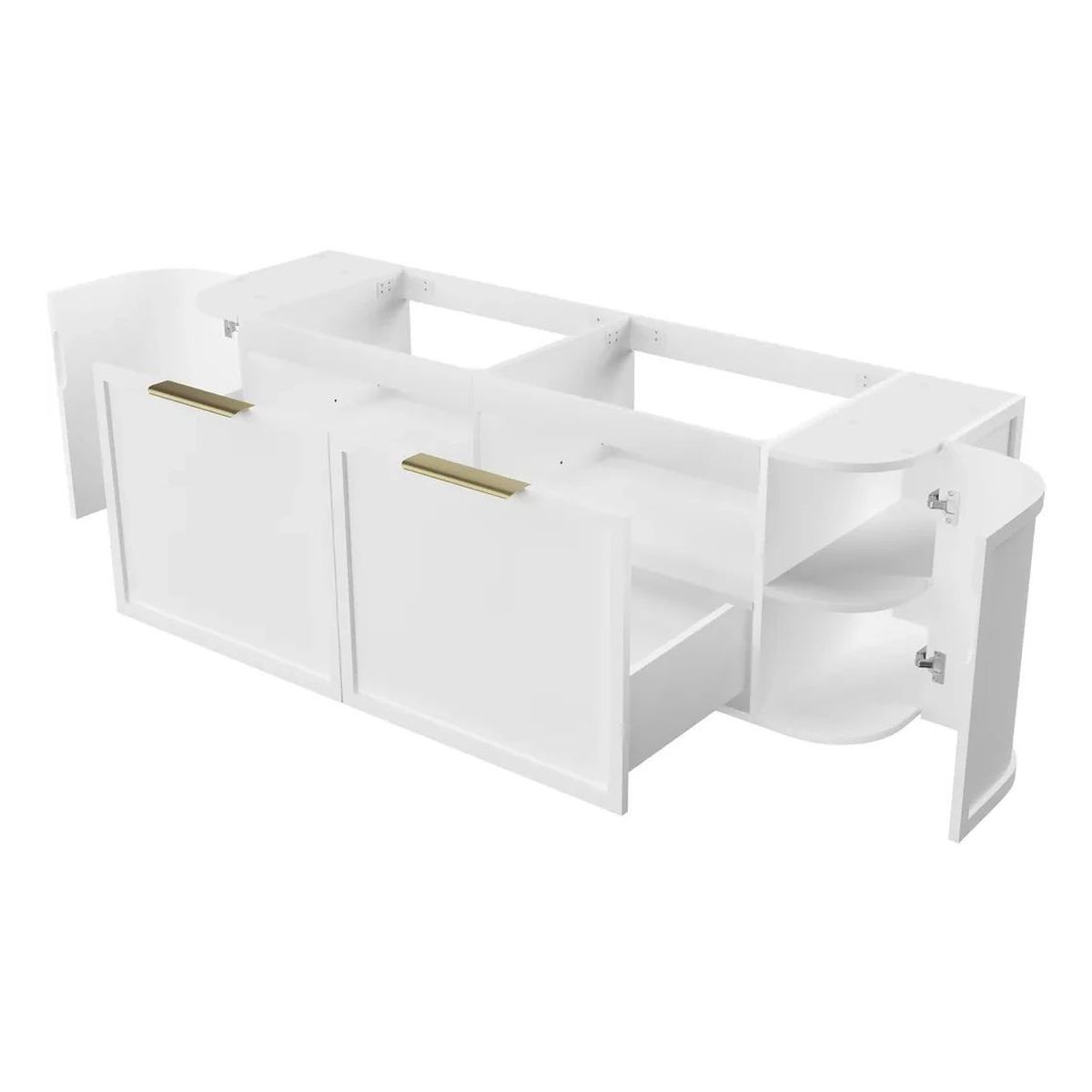 Hampshire 1500mm Satin White Wall Hung Curve Vanity