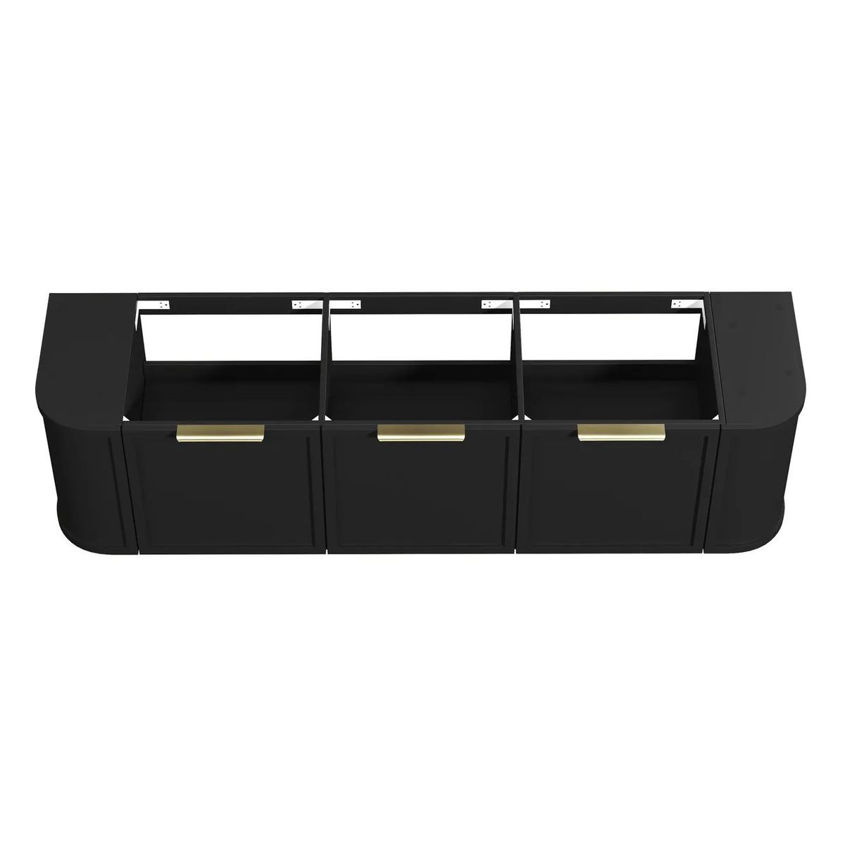 Hampshire 1800mm Satin Black Wall Hung Curve Vanity