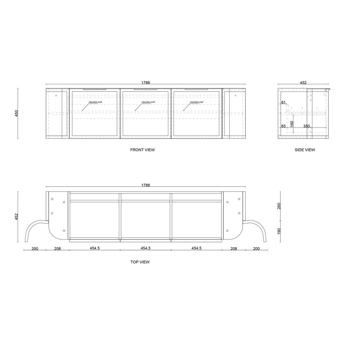 Hampshire 1800mm Satin White Wall Hung Curve Vanity