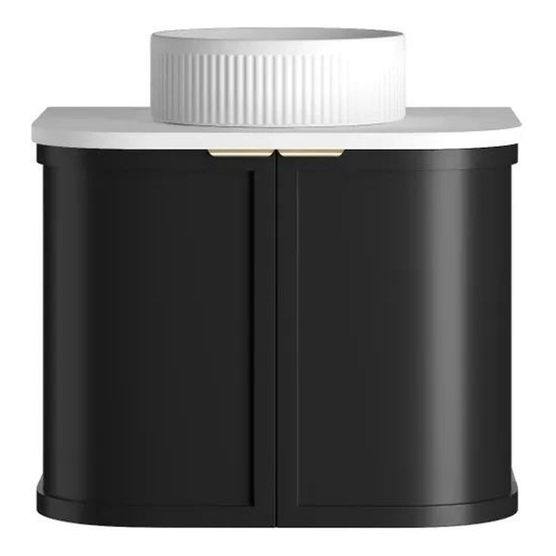 Hampshire 600mm Satin Black Wall Hung Curve Vanity
