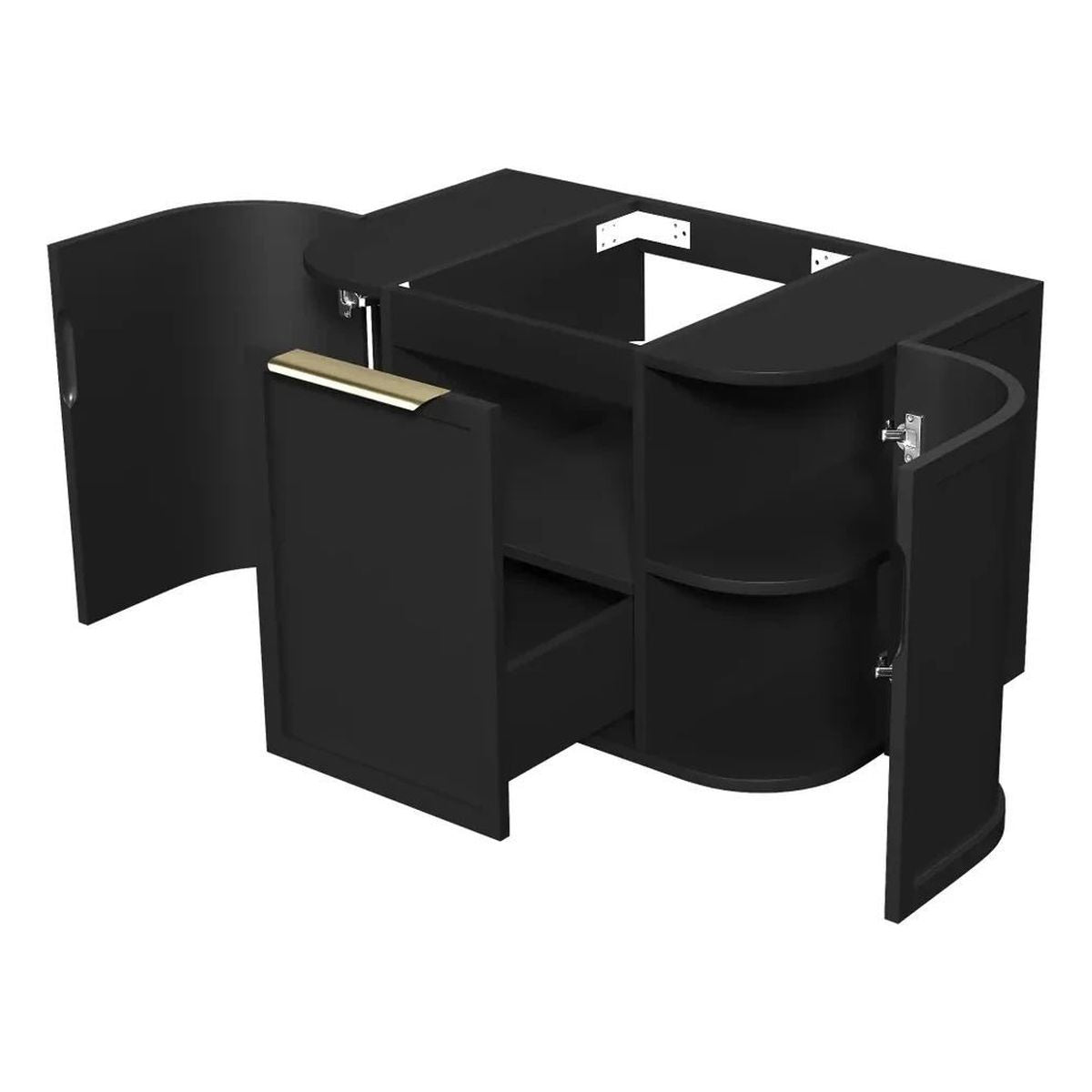 Hampshire 750mm Satin Black Wall Hung Curve Vanity