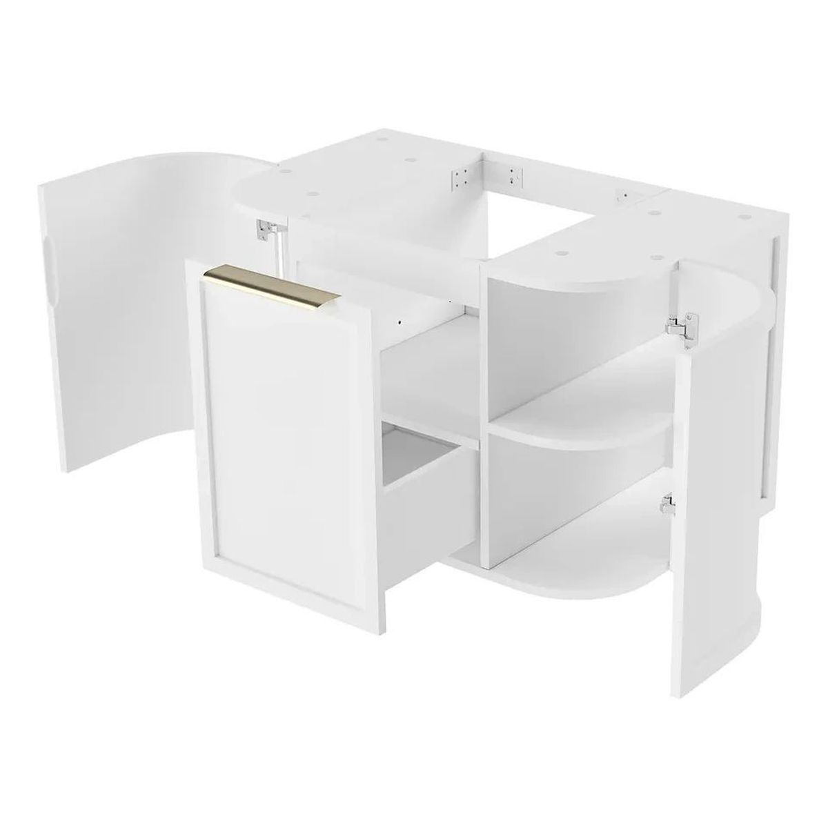 Hampshire 750mm Satin White Wall Hung Curve Vanity
