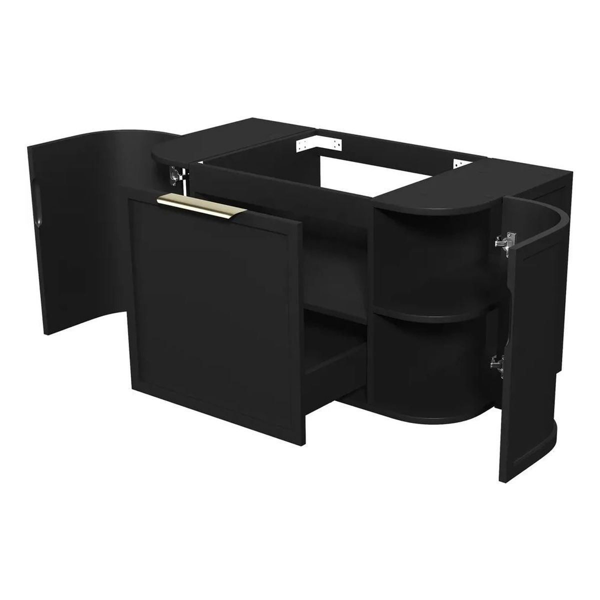 Hampshire 900mm Satin Black Wall Hung Curve Vanity