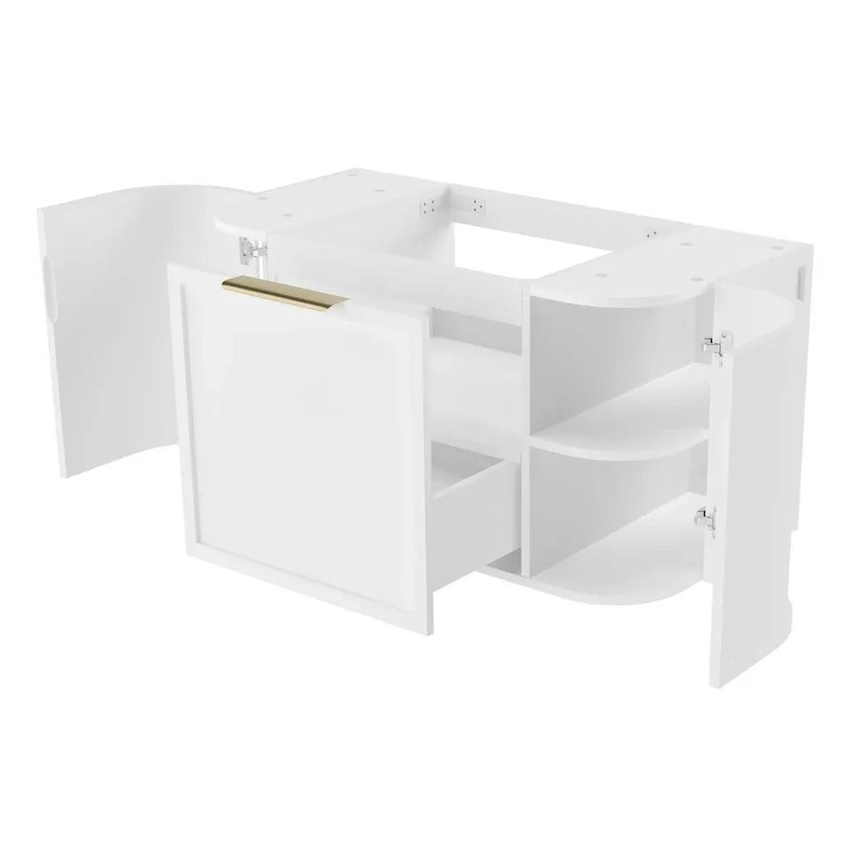 Hampshire 900mm Satin White Wall Hung Curve Vanity