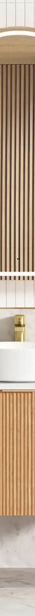 Bondi Woodland Oak 600mm Fluted Curve Vanity