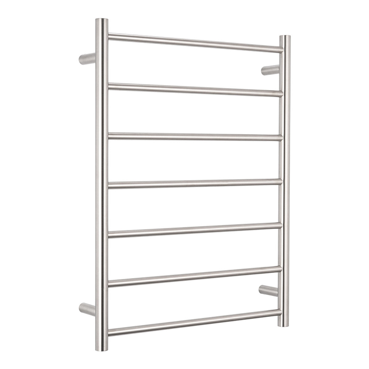 Low Voltage Round Heated Towel Rail 12V-BRU-RTR01LEFT Brushed Satin