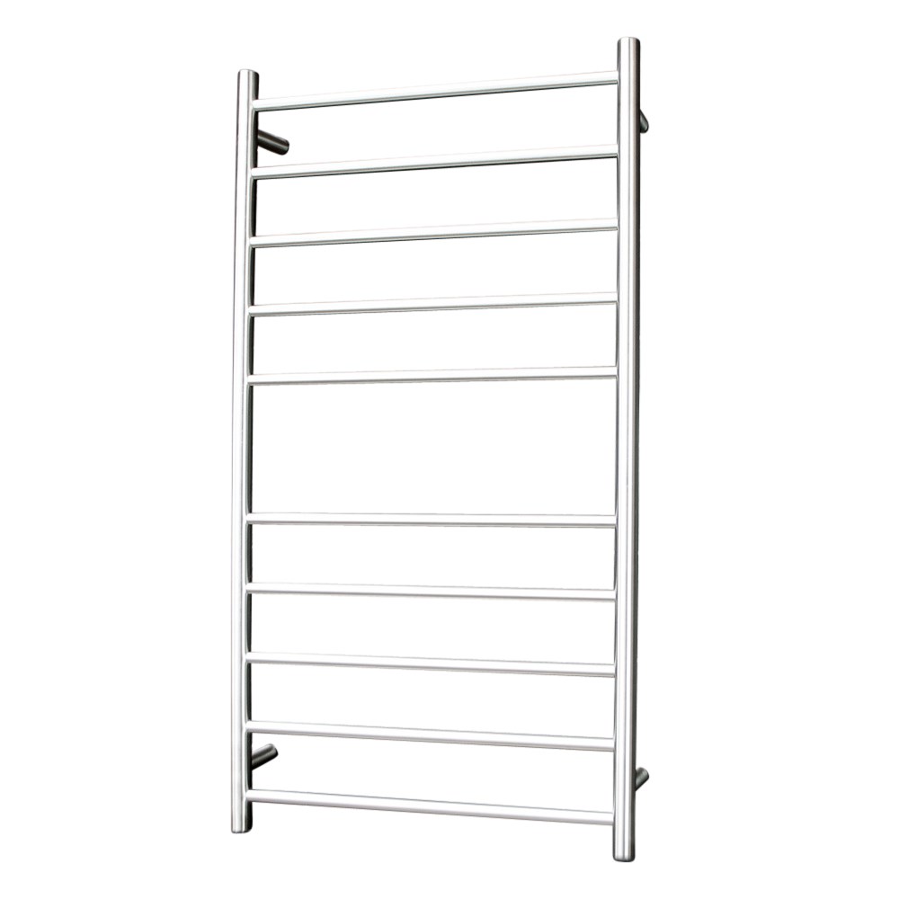 Round Heated Towel Rail BRU-RTR02LEFT Brushed Satin