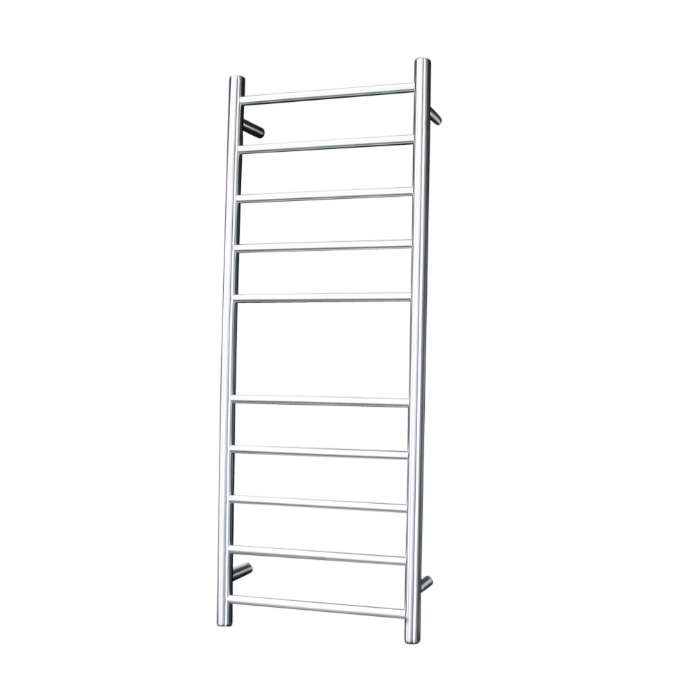 Round Heated Towel Rail BRU-RTR430LEFT Brushed Satin