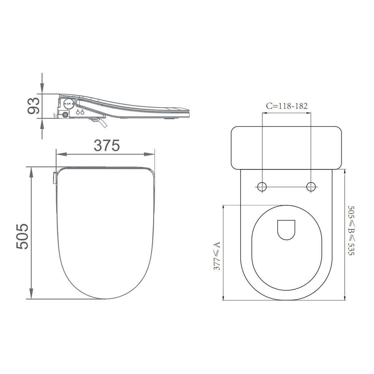 Thea Standard Toilet Bidet Seat