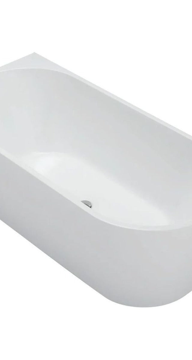 Auris 1400mm Corner Back to Wall Bathtub in Gloss White - Left Side Corner