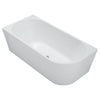 Auris 1400mm Corner Back to Wall Bathtub in Gloss White - Left Side Corner