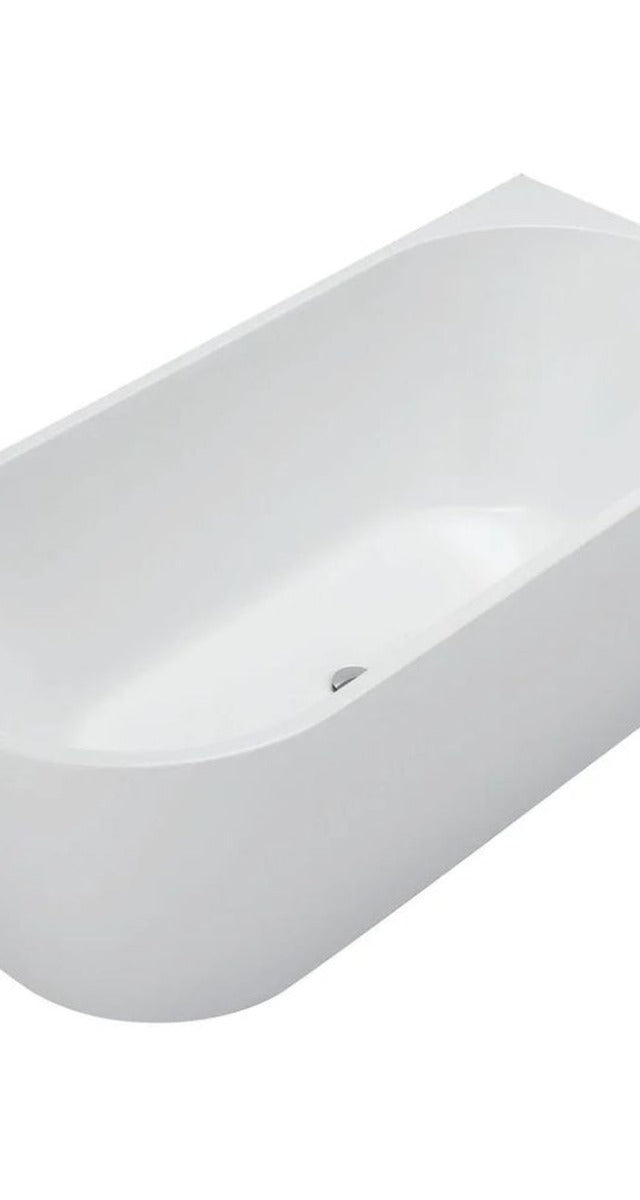 Auris 1400mm Corner Back to Wall Bathtub in Gloss White - Right Side Corner