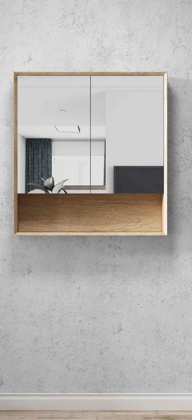 Byron 750 Wall-Hung Shaving Cabinet Natural Oak
