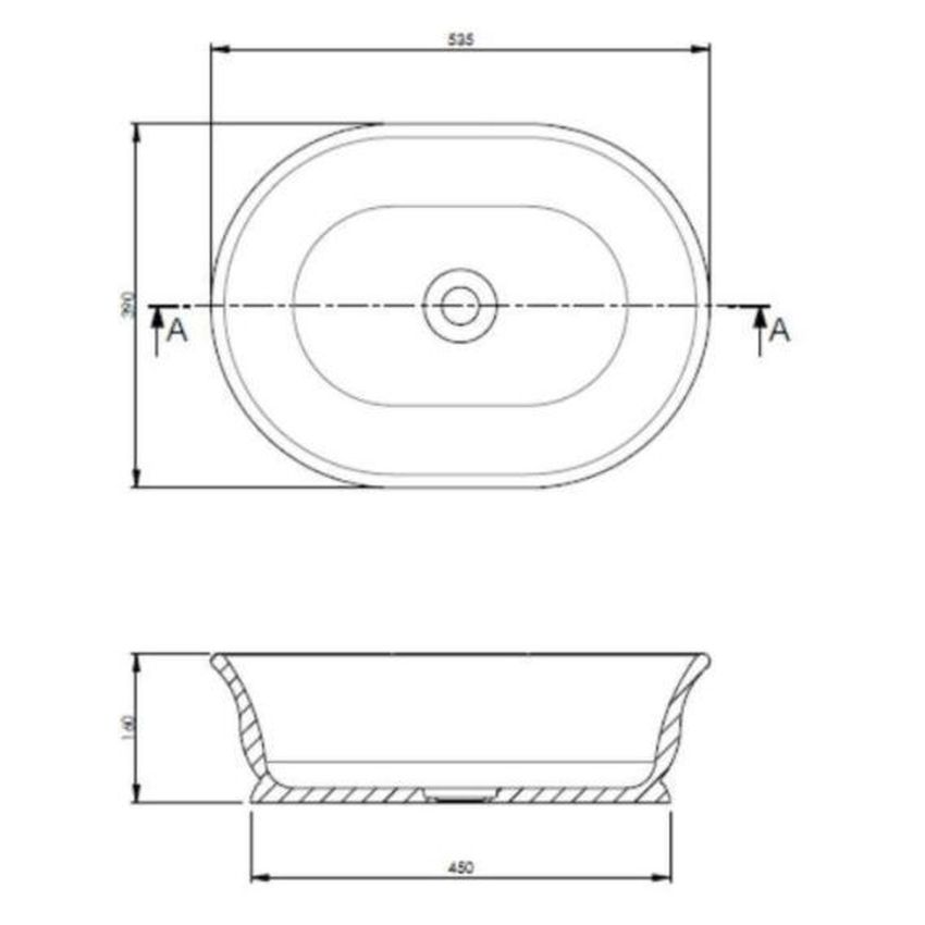Cambridge 54X39 Titancast Basin - Gloss White