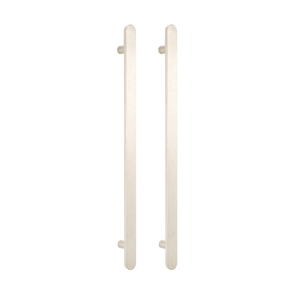Radiant Heated Vertical Flat Bar Towel Rail 50 x 930mm Cool Brushed Nickel