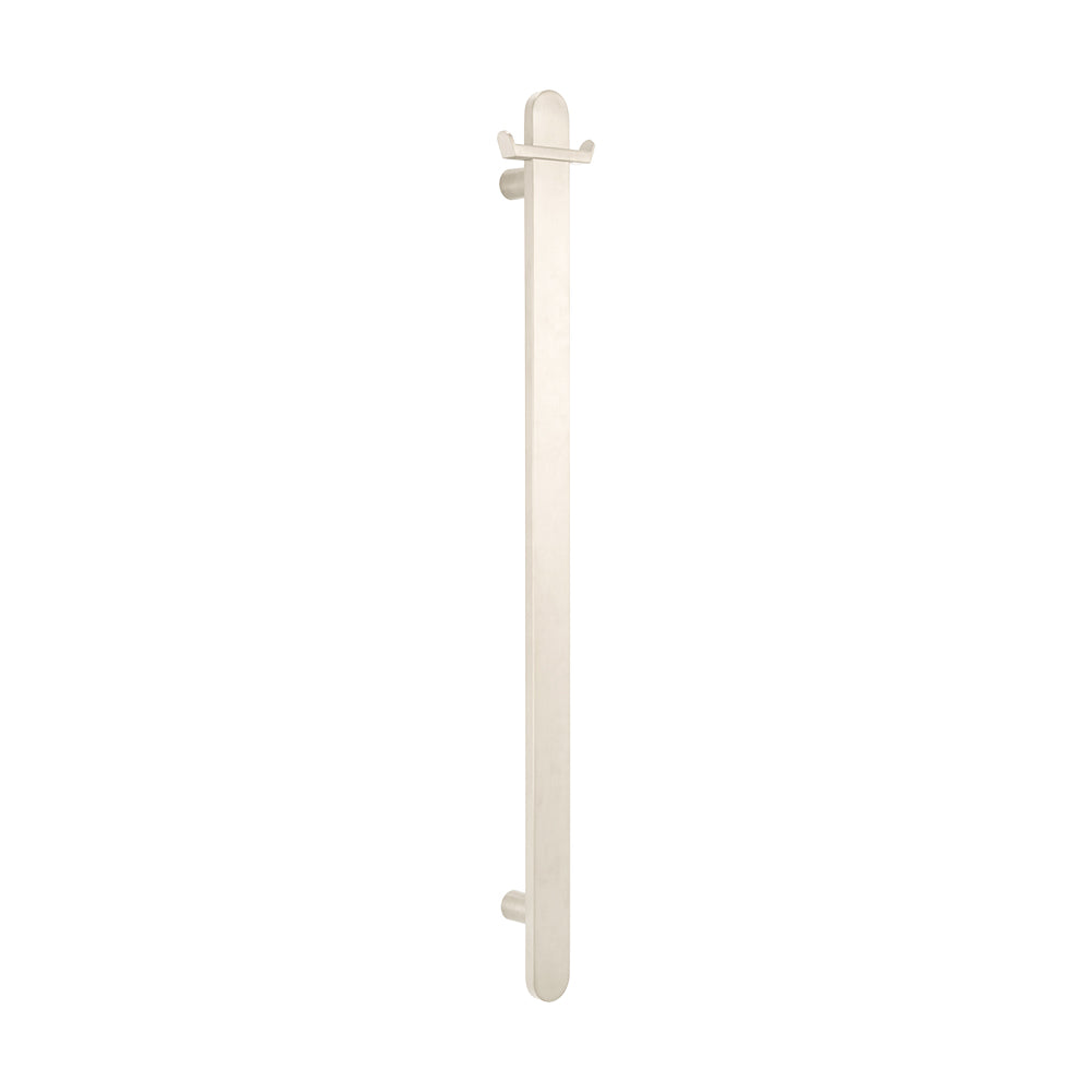 Radiant Heated Vertical Flat Bar Towel Rail 50 x 930mm Cool Brushed Nickel