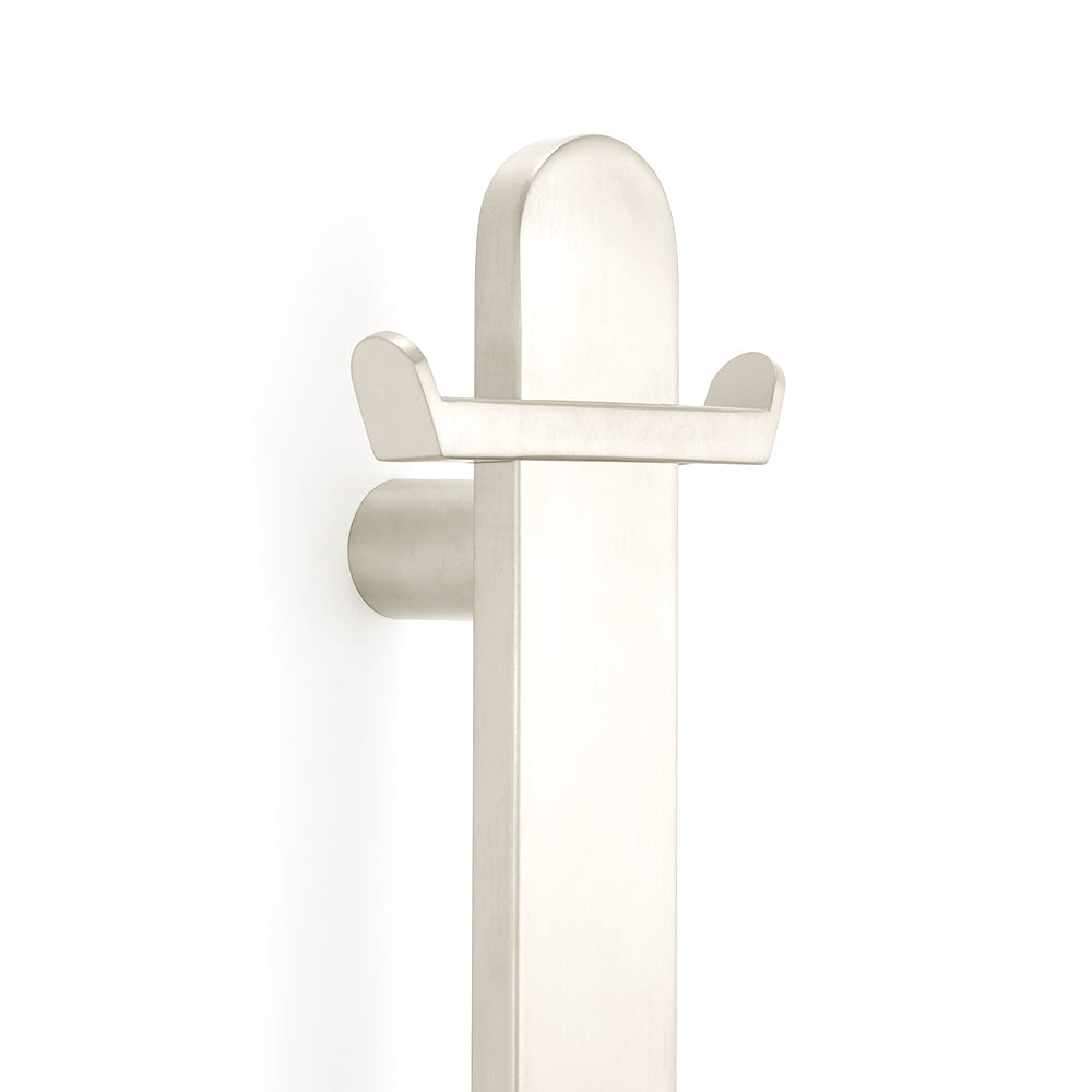 Radiant Heated Vertical Flat Bar Towel Rail 50 x 930mm Cool Brushed Nickel