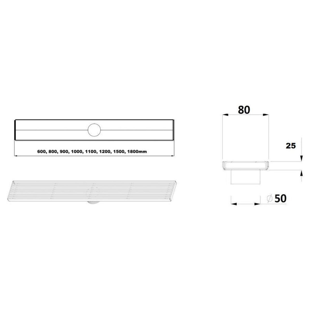 Builders 900mm Shower Grate - AU, Stainless Steel