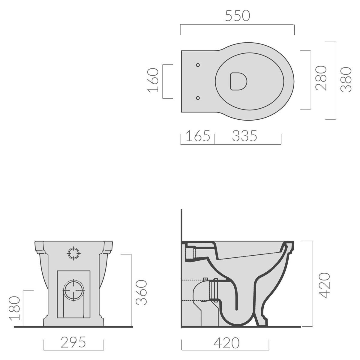 Claremont Floor Mounted Pan With Seat And Pan Bend