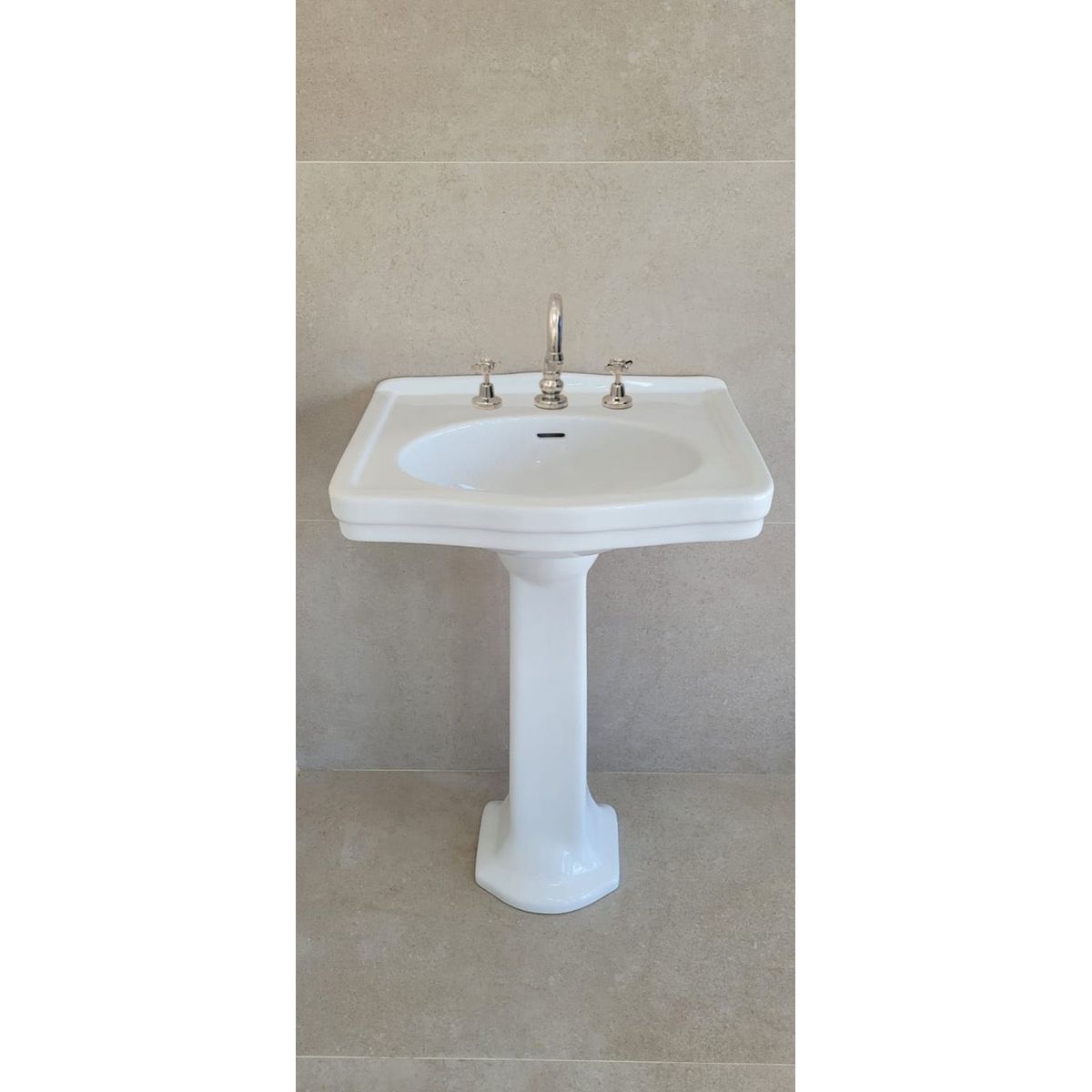 Claremont 58X45 Basin & Pedestal - 3 Taphole