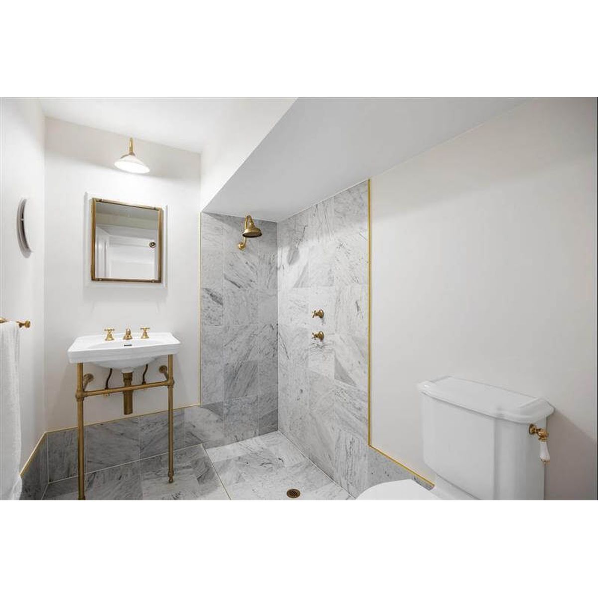 Claremont 58 X 45 Nuovo Basin Stand, Brushed Brass - No Taphole