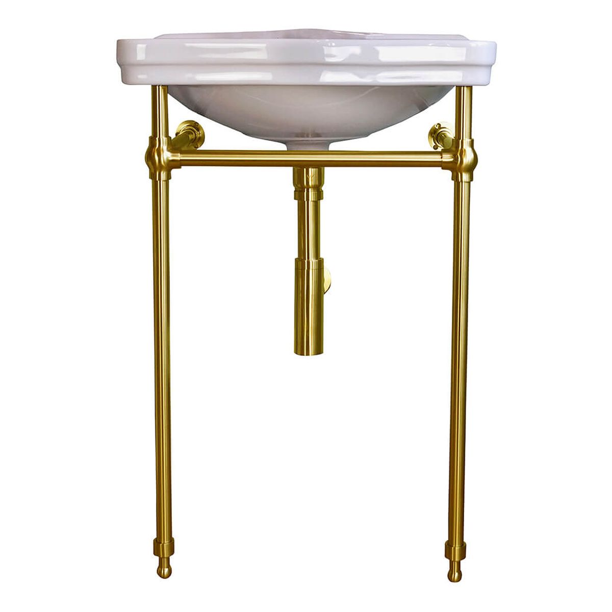 Claremont 58 X 45 Nuovo Basin Stand, Brushed Brass - No Taphole